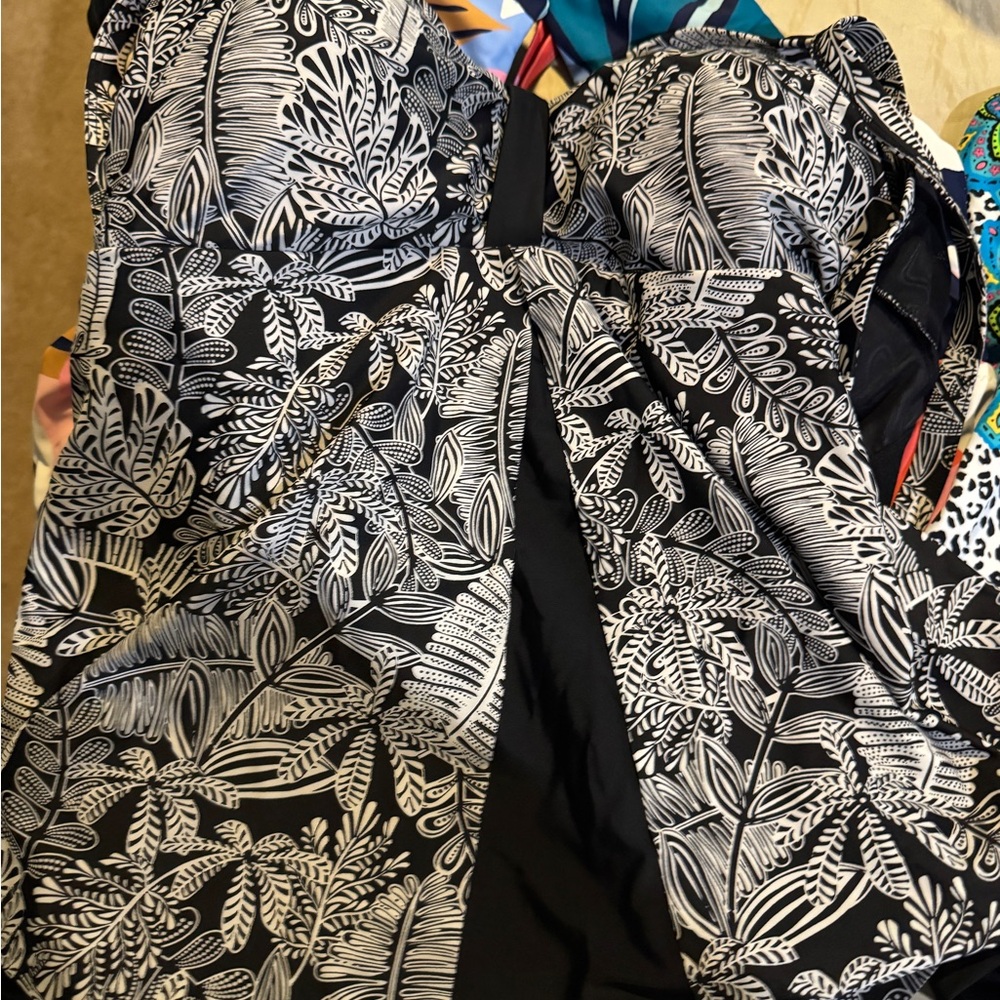 Floral Black and White Kids One Piece